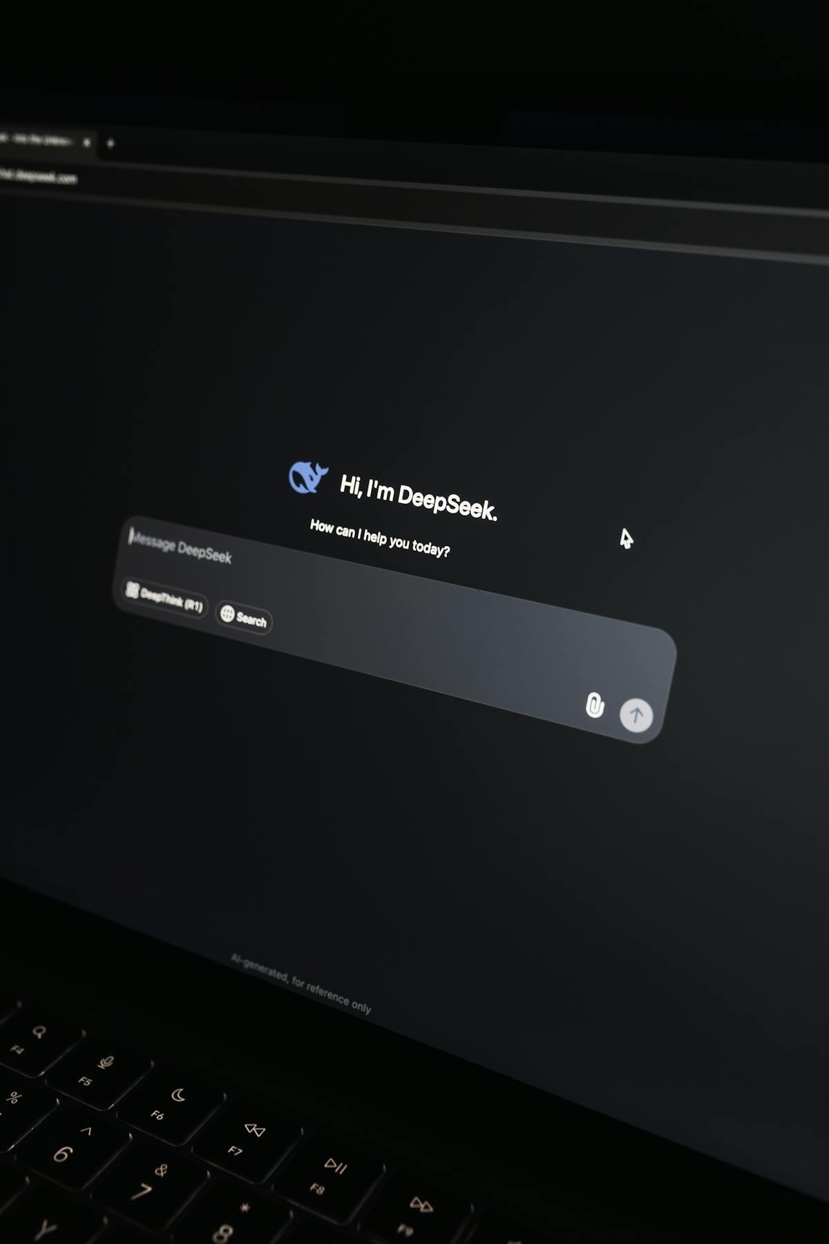 AI chat interface on a laptop screen representing AI solutions architecture and system design work